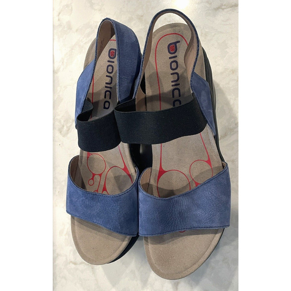 BIONICA Women's Size 10M Suede Leather Platform Sandals Active Comfort - Picture 7 of 12
